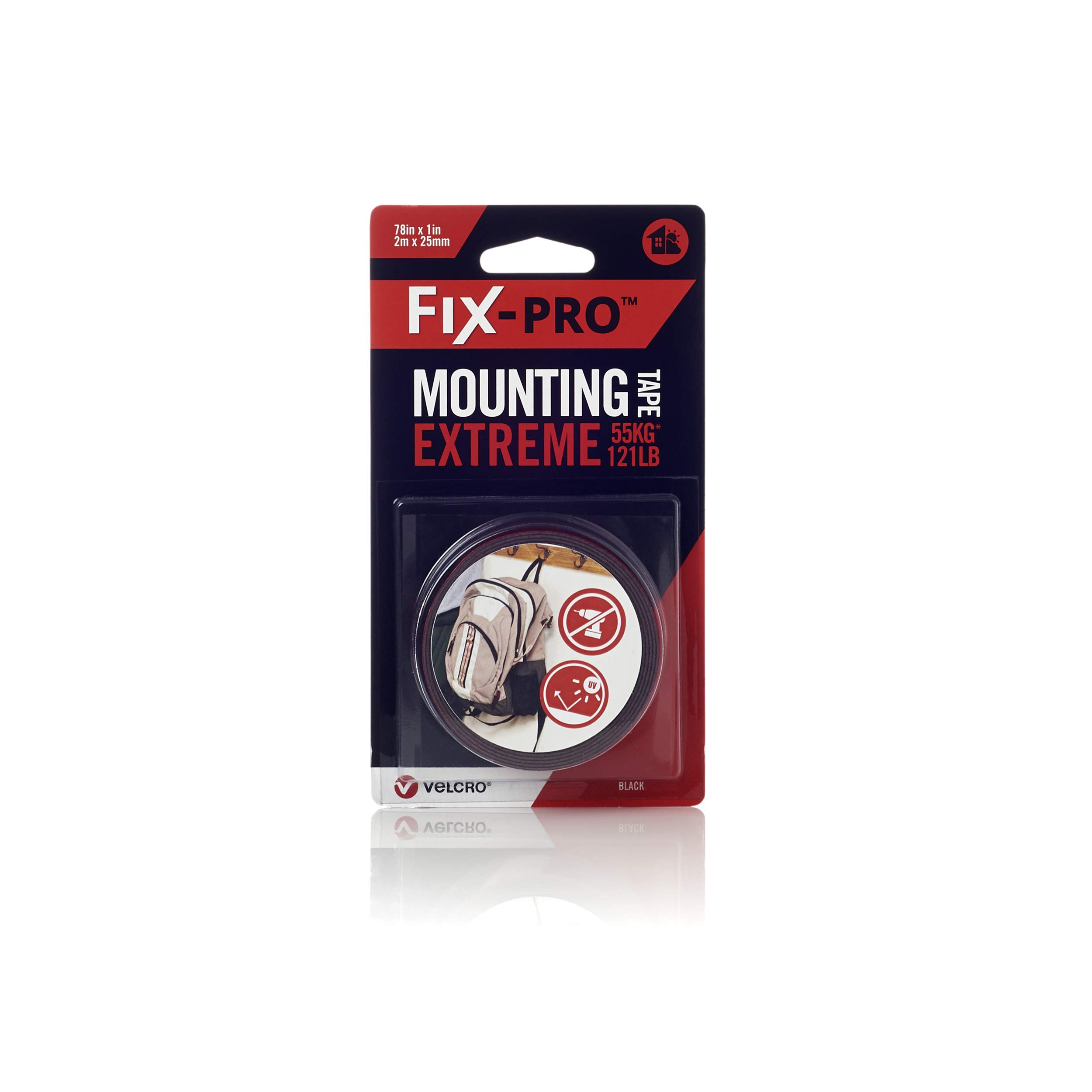 FIX-PRO® Mounting Tape Extreme 2m x 25mm. Black