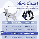 rabbitgoo Dog Harness Large No-Pull Front Back Clips Reflective Blue L view 2