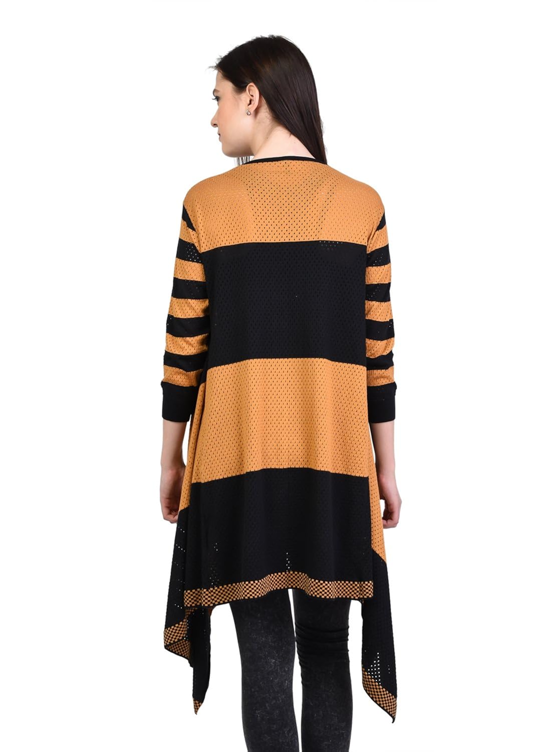 women's 3/4 th sleeves long open pointelle shrug ( s039)