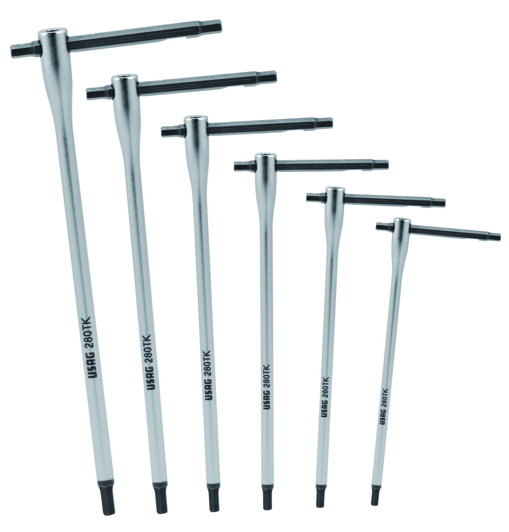 USAG 280 TK/SE6 - Set of SIX T-Handle Hexagon Keys with Sliding BAR