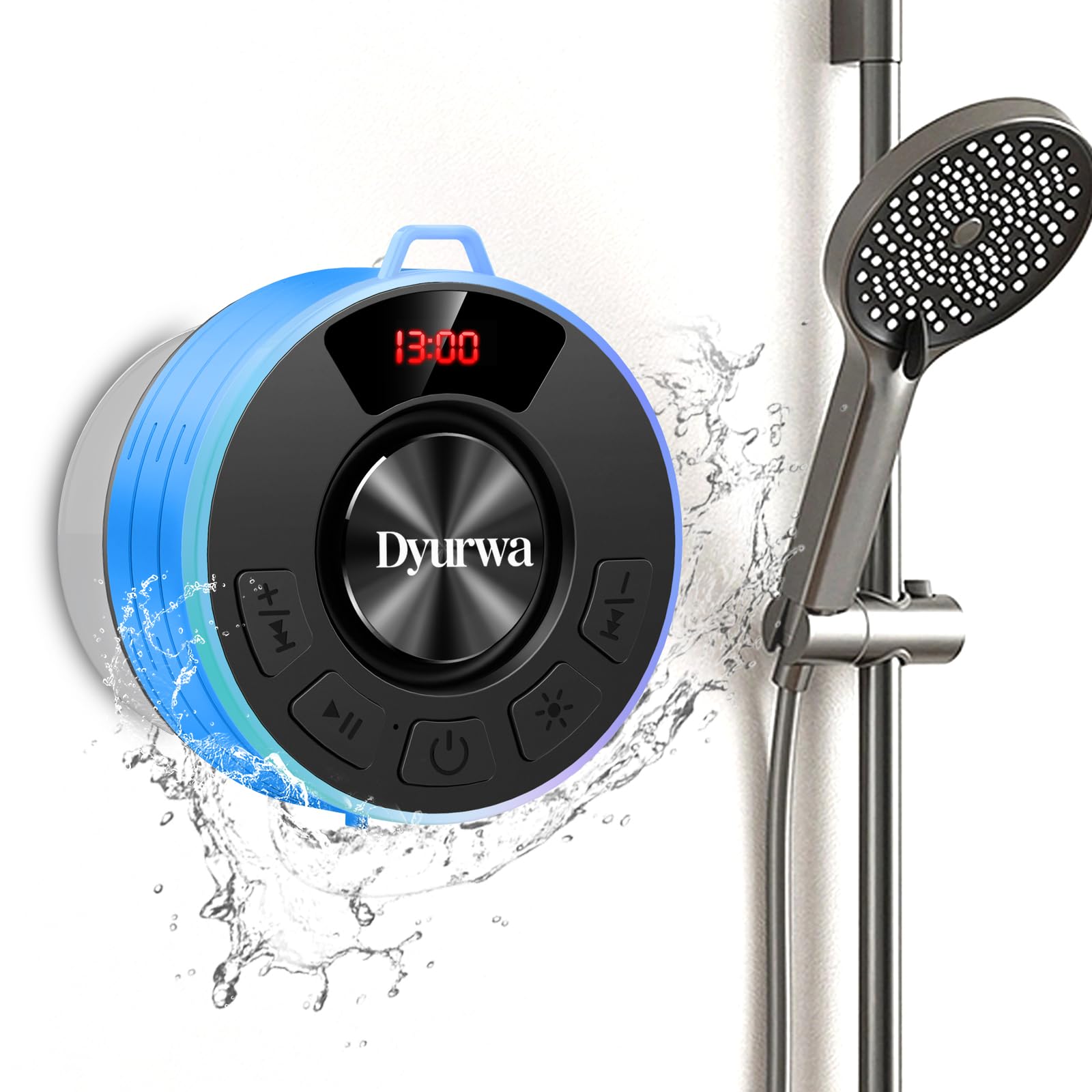 Photo 1 of ***UNTESTED/POSSIBLY FOR PARTS*** Dyurwa Certified IPX7 Waterproof Shower Bluetooth Speaker, Portable Shower Speaker Loud Clear Sound with Suction Cup, Wireless for Bathroom, Hook Clip, Built-in Mic, 10H Playtime, Great Gift Idea