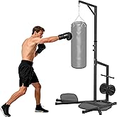 Heavy Duty Height Adjustable Heavy Bag Stand, 50 x50mm Steel Boxing Bag Stand with Weighted Base, Freestanding Punching Bag Holder for Home & Gym
