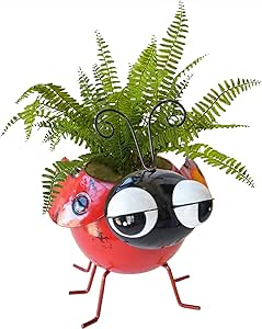 Amazon.com : GIFTME 5 Metal Ladybug Flower Planter Garden Pot for ...