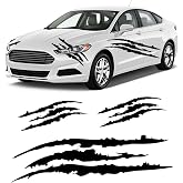 3-Pack Vinyl Claw Mark Decals | Hood, Headlight &amp; Body Scratch Stripe Stickers for Car, Truck, SUV, Motorcycle(Black)