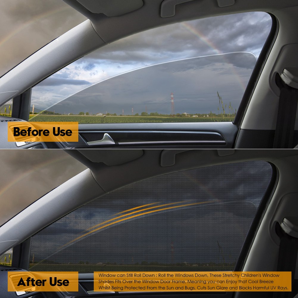 Alintor 2 Pack Car Window Shades, UV Protection for Kids Baby Adults Pets, Portable Car Sun Shades, 40\