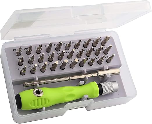 rts 32 in 1 Mini Screwdriver Bits Set with Magnetic Flexible Extension Rod for Home Appliance Repairing Preparations