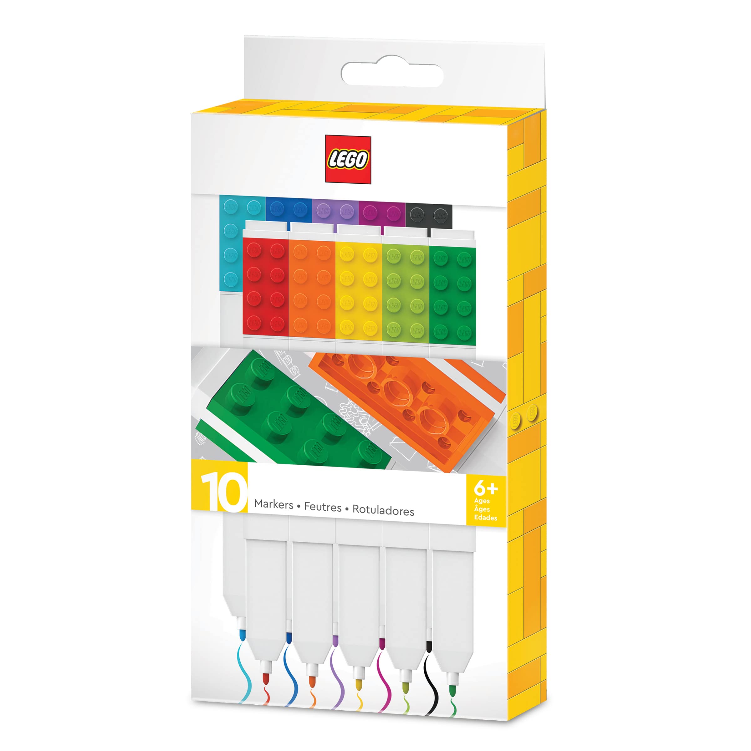 IQ LEGO Marker 10 Pack (53101), Markers For Teachers, Coloring Book Supplies, Back to School Essentials, 6+