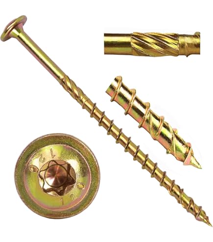150 PCS 5/16-18 X 3" Construction Lag Screws | Torx Drive, Bronze Epoxy Coated For Decks & Outdoor Projects