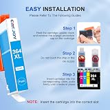 CATJOY 364XL Ink Cartridges Replacement HP 364 XL Deskjet Photosmart 4-Pack BCMY view 4