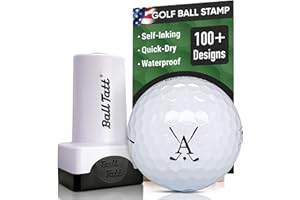 Ball Tatt - Monogram Golf Ball Stamp - Self-Inking Marker - Quick-Dry Permanent Marking Tool, No Leaks or Refills, Reusable & Waterproof Golfing Stamper - Ideal Gift for Golfers, Dads, Retirement.