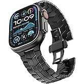 CHANCHY Titanium Band for Apple Watch Ultra 2, Durable Lightweight Titanium Metal Strap for Apple Watch Series 10-3 SE Ultra Men (Black Color)