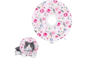 FAYOGOO Cat Cone Collar Soft - Adjustable Cat Recovery Collar Kitten Cones After Surgery - Comfortable Cone for Cats to Stop Licking