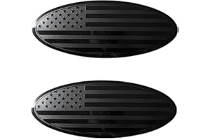 Yojunauto for Ford Emblem, 9.5 Inch Black Front Grille Rear Tailgate Overlay American Flag Emblem Fits 2015-2021 F150 (Pack of 2)