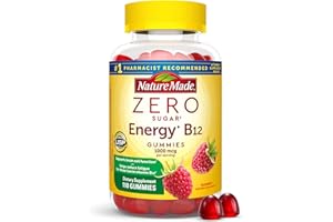 Nature Made Zero Sugar Energy Vitamin B12 Gummies 1000 mcg per Serving, B12 Vitamins, Energy Metabolism Support, Aspartame Free, 110 Sugar Free Gummies, 55 Day Supply