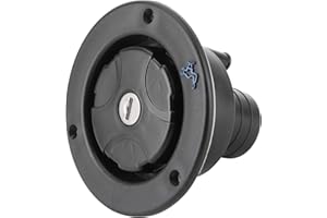 DIYDEG Water Inlet, Leakproof Black Water Filler RV Water Filling Lockable Water Filling Port with 2 Keys for Motorhome for RV