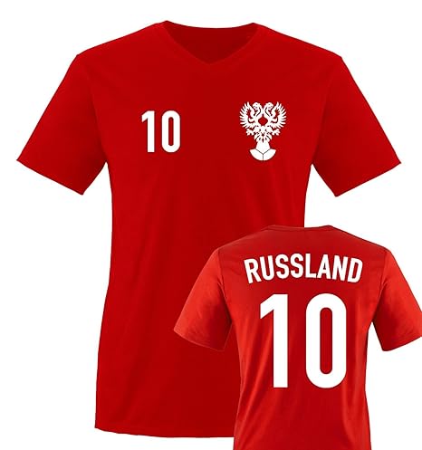 EM 2016 | Trikot | Russland | WUNSCHDRUCK | Herren V-Neck T-Shirt