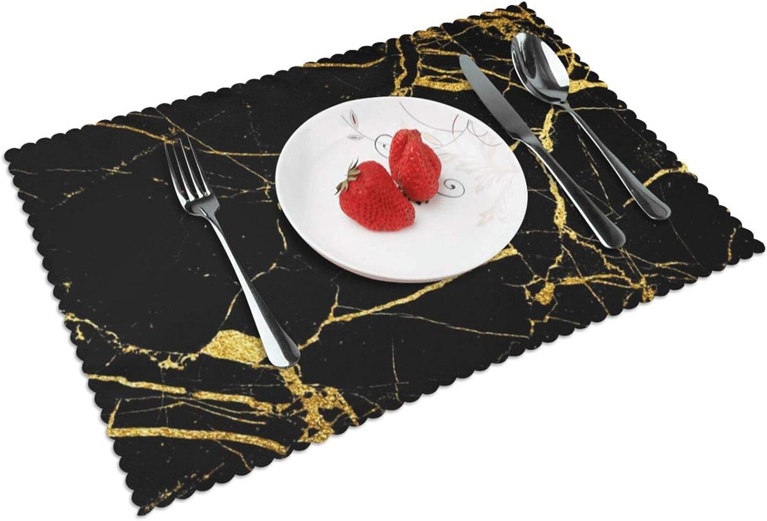KAZOGU Elegant Marble Placemats Set of 4 Washable Place Mats Durable