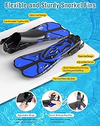 Vengreedo Snorkel Set with Fins, Adult Dry Top