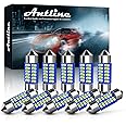 Antline 6614 6641 6612F 6615 F30-WHP TS-14V1CP 28MM 29MM 1.14”LED Bulb Ice Blue, Super Bright Canbus Error Free 12 Volt Replacements for Interior Dome Map Vanity Mirror Sun Visor Lights (Pack of 10)