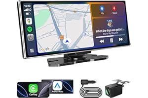 11.26'' Wireless Portable Car Play Screen for A-pple CarPlay & Android Auto, Backup Camera, Mirror Link, Bluetooth, Voice Con