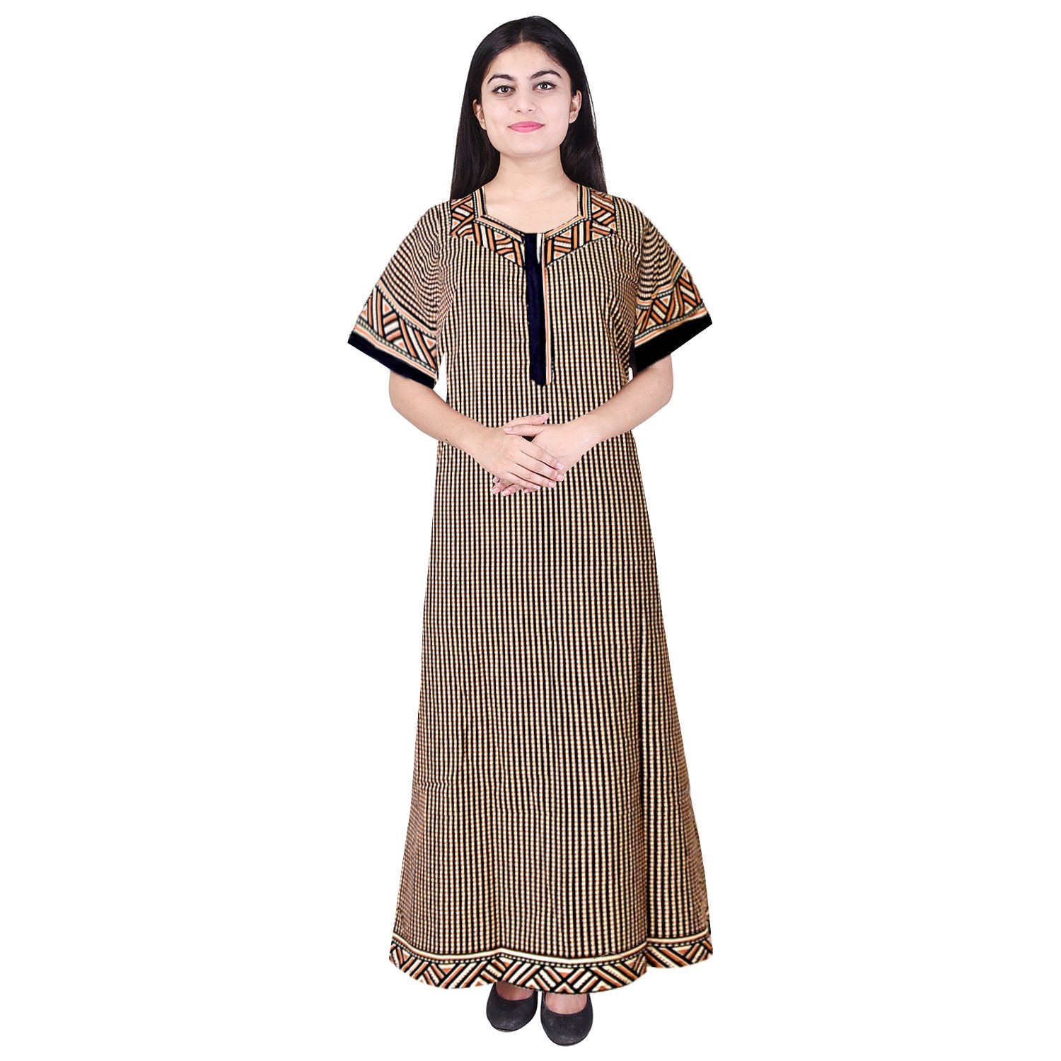 mudrika pure cotton women/girls nightwear gown multicolour nighty (free size)