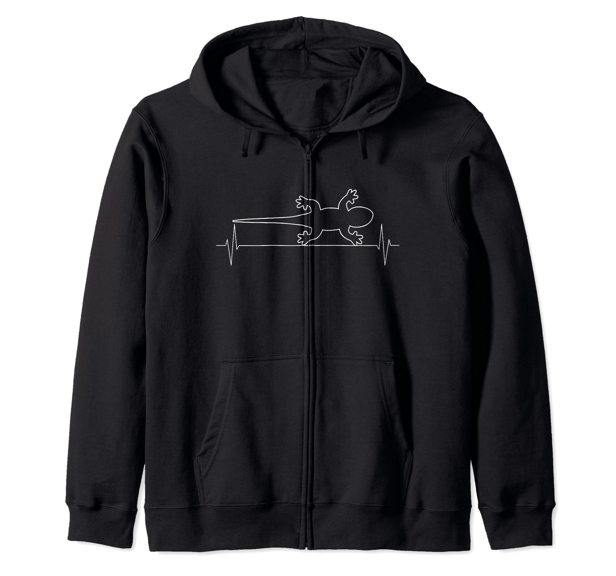 Gecko Lizard Reptile vintage Heartbeat Zip Hoodie