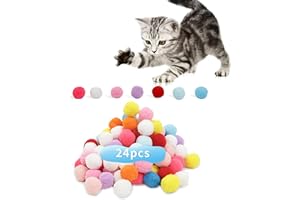 DODHEG 24 Pcs Colorful Pet Balls, Soft Plush Balls, Indoor Toy for Cat, Interactive Cat Toy.