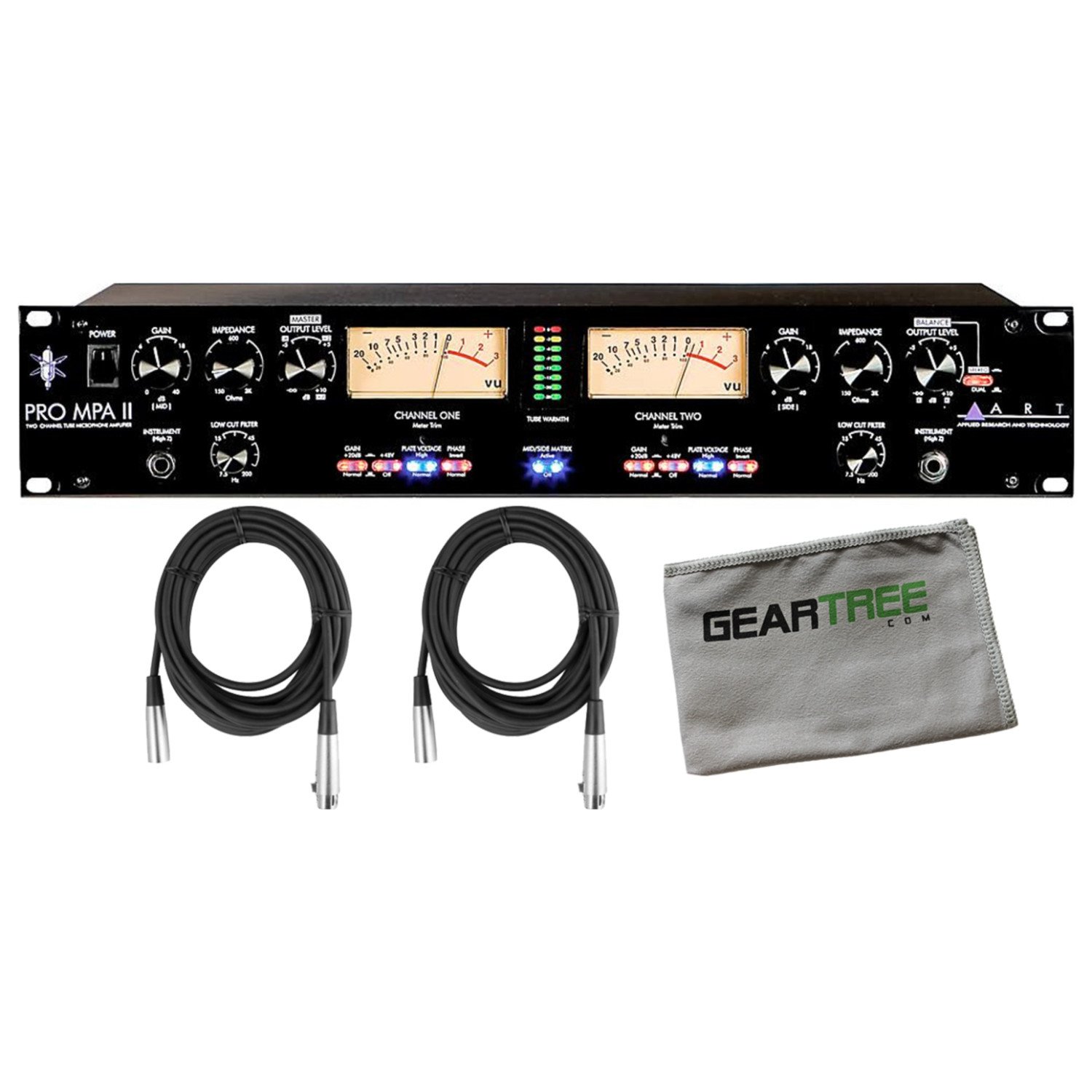 Mic Tube Channel 2 II MPA Pro ART Preamp Cables XLR 2 and Cloth w