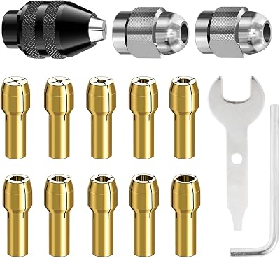 FOTYBEI 15pcs Dremel Rotary Tool Chuck 0.8-3.2mm Replacement 4486 Quick Change