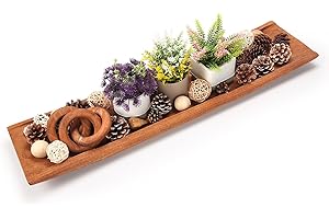 Athaliah Wood Dough Bowl, 31.5 Inchs Natural Solid Wooden Dough Bowls, Rustic Long Wooden Bread Bowl for Table Centerpiece Dining Room Home Kitchen Decor