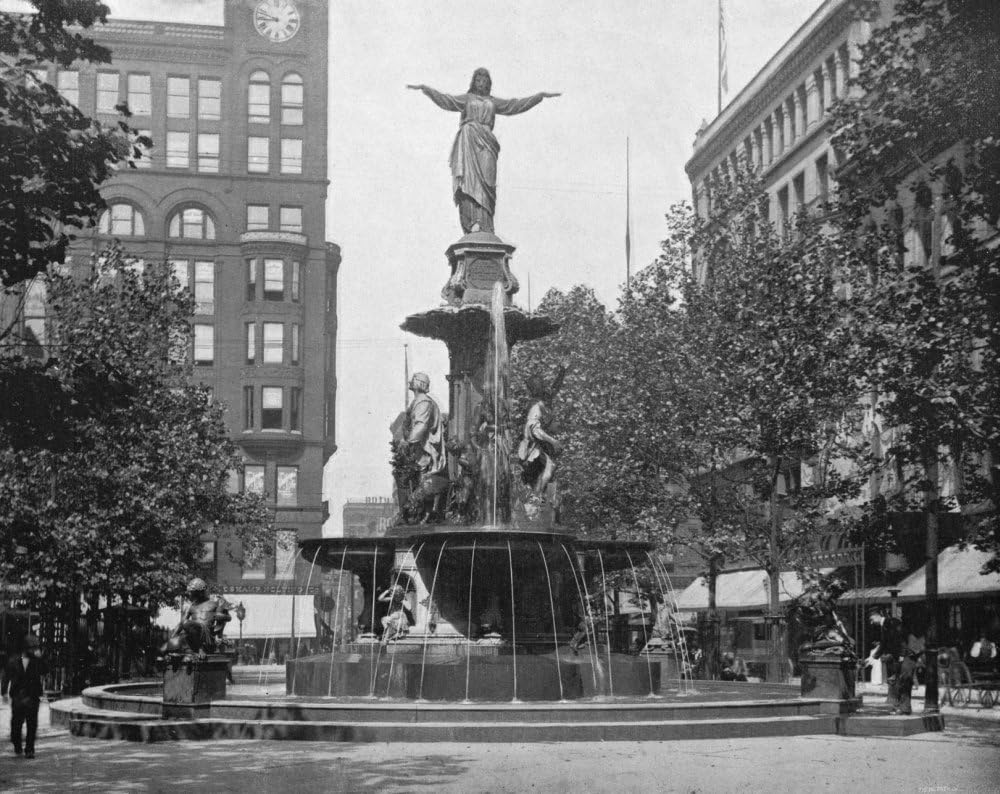 Amazon Com Cincinnati C1890 Nthe Tyler Davidson Fountain At Fountain Square In Cincinnati Ohio Photograph C1890 Poster Print By 18 X 24 Posters Prints