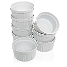 (Set of 8) 4 oz. Porcelain Ramekins, White, Bakeware, Soufflé Cups Dishes, Creme Brulee, Pudding, Custard Cups, Desserts, by California Home Goods