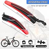 Ledeak Bike Mudguard Set 20-26 Inch Adjustable Front Rear Fenders Red view 2