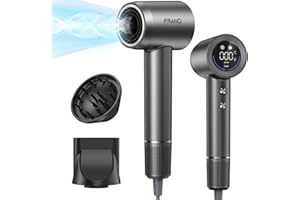 FRANO Professional Hair Dryer, 150,000 RPM High-Speed & 200 Million Negative Ions, Intelligent HD Display, Low Noise 51dB, Magnetic Diffuser & Nozzle, Travel Gift for Women