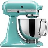 KitchenAid Artisan Series 5 Quart Tilt Head Stand Mixer with Pouring Shield KSM150PS, Removable bowl, Aqua Sky