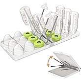 YOTIME Baby Bottle Drying Rack with Drainer, Foldable &amp; Space Saving Drying Rack for Baby Bottles, Nipple and Accessories, White