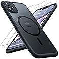 TOCOL 3 in 1 Magnetic for iPhone 11 Case, Upgraded [Full Camera Protection] [Compatible with Magsafe] [15FT Military Grade Protection] Bumper for iPhone 11 6.1 Inch, Black