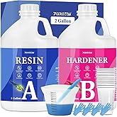 Epoxy Resin 2 Gallon - Crystal Clear Epoxy Resin Kit - Self-Leveling, High-Glossy, No Yellowing, No Bubbles Casting Resin Perfect for Crafts, Table Tops, DIY 1:1 Ratio