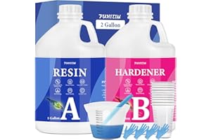 FUHITIM Epoxy Resin 2 Gallon - Crystal Clear Epoxy Resin Kit - Self-Leveling, High-Glossy, No Yellowing, No Bubbles Casting Resin Perfect for Crafts, Table Tops, DIY 1:1 Ratio