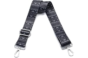 LVYOUME Wide Purse Strap Adjustable Replacement Crossbody Bag Strap Silver Hardware Shoulder Straps for Canvas Tote Handbags