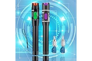 FYBOPTWU - 2pc Fiber Optic Visual Fault Locator VFL Fiber Optic Cable Tester with 2pcs Singlemode 9/125um FC Male to LC Female Adapter, Green & Purple Switch (Mode Number: VFL-30)