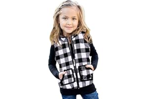 MAMAMI Kid Little Girls Puffer Lightweight Plaid Quilted Vest Cute Winter Outwear Padded Outfit