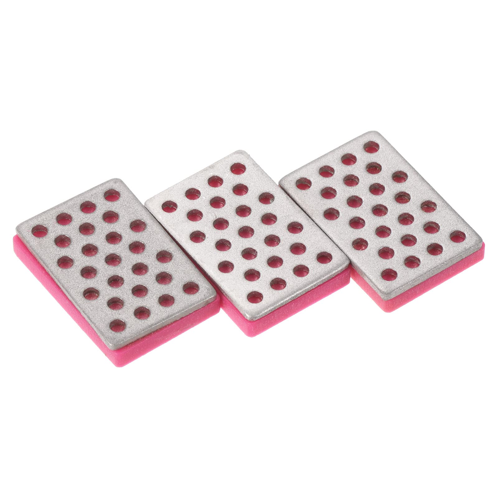 PATIKIL 1.2"x0.8" 500 Grit Fine Ski Snowboard Diamond Stone, 3 Pack Ski Edge Sharpener Diamond Edge Files Snowboard Whetstone, Fuchsia