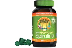 Nutrex Hawaii, Pure Hawaiian Spirulina 500 mg, Vegan, Supports Immune System, Heart, Cells and Energy, 200 Tablets