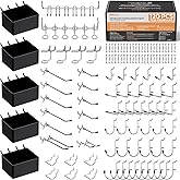 INCLY 120PCS Pegboard Accessories Organizer Kit, Peg Board Hooks Assortment with Bins for Organizing Various Tools, Fit 1/8 or 1/4 inch Pegboard for Hanging Storage, Garage Wall Attachments