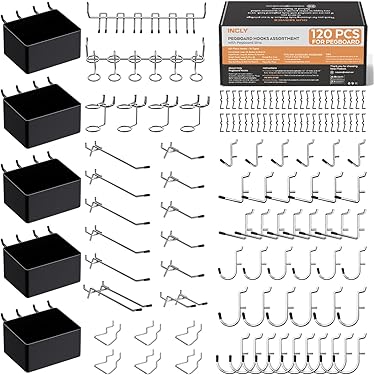30Pcs Pegboard Plier Holders, Stainless Steel Double Loop Pegboard Hooks Accessories Shelving Displ