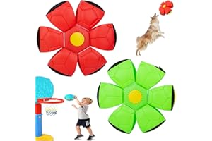 OOXYG Magic Bouncing Ball, Magic Meta - Balls for Dog, Children Bouncing Ball, Flying Saucer Bouncy Balls, Parent-Child Interaction, Dual Form Freely Switchable, Doggy Disc with 3 Light