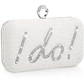 Kacctyen Rhinestone Clutch Bag Bride Clutch Purse Diamond Evening Bag Bride Purse Embellished Jewels Rhinestone Box Bag Gift