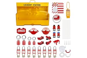 BULANGDI Lockout Tagout Station, 102 Pack Electrical Security Lock Kit with Steel Safety Lockout Padlocks Lock Shackle Safety Gate Valve Lockout