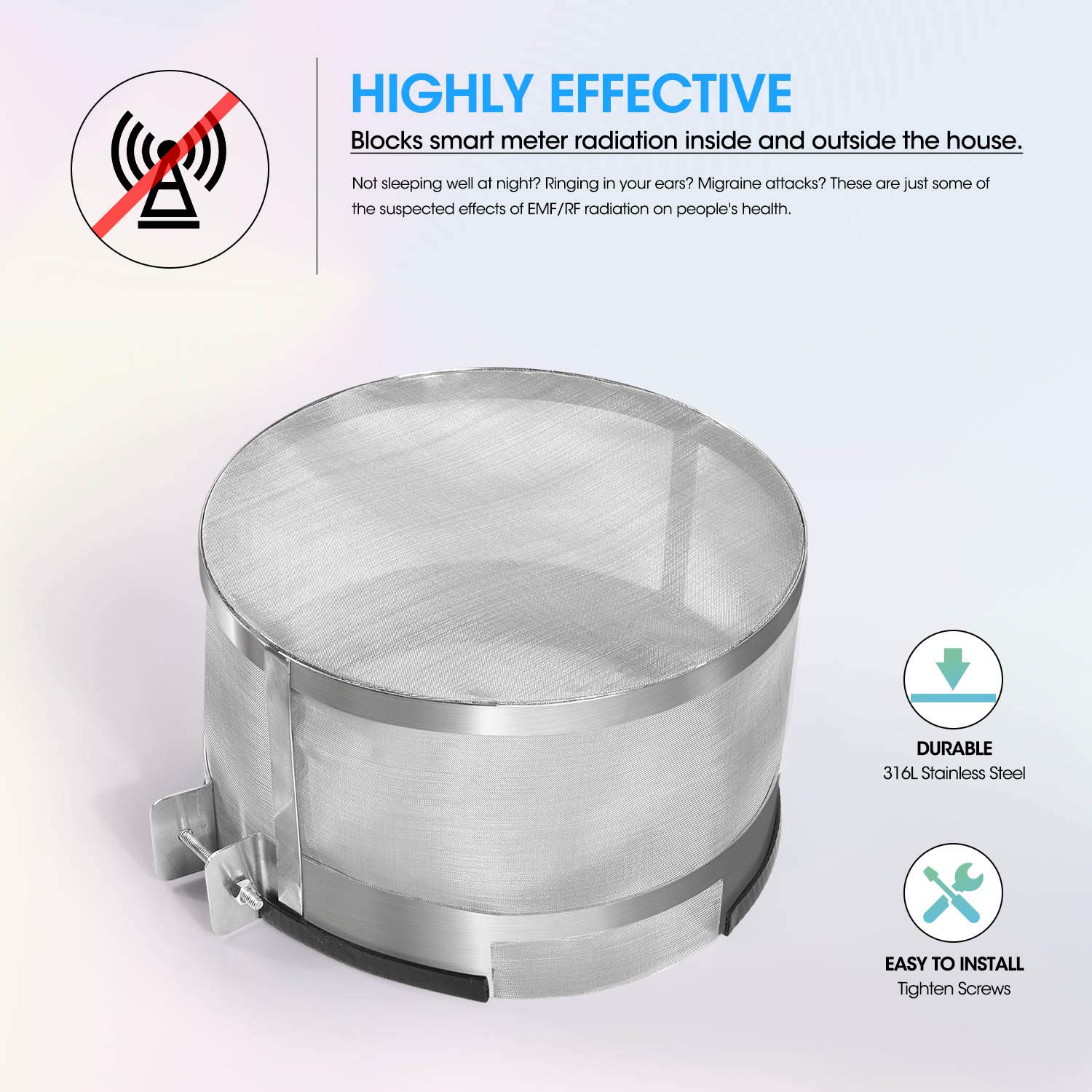 Smart Meter Cover RF Radiation Shield 98% RF Radiation Reduced Guard, 7" X 4.5" EMF Protection with Screw: Industrial & Scientific